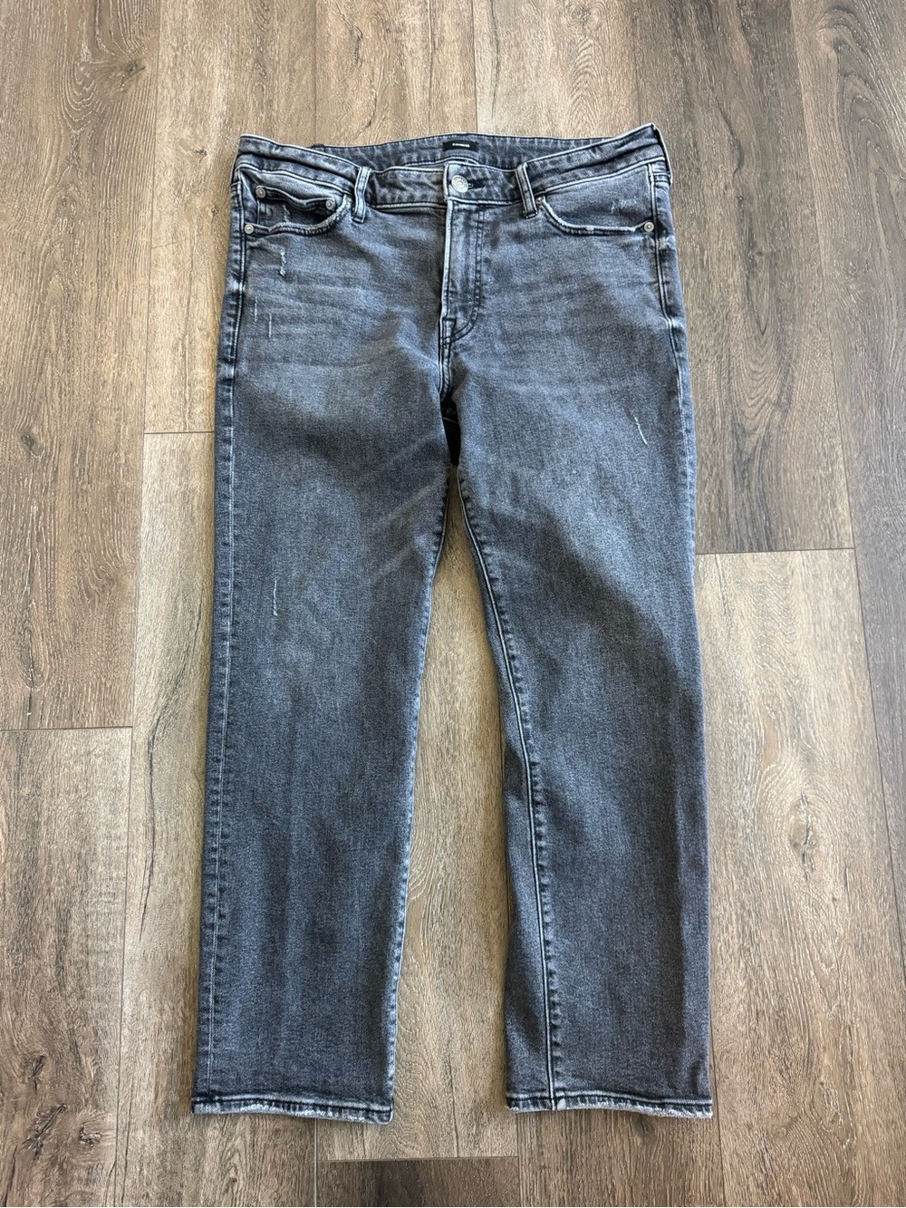 Express Men's Washed Black-Gray Slil Straight Jeans Size 34/30